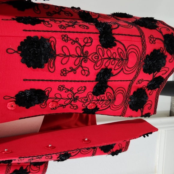 Peter Nygard Red and Black Pea Coat - Picture 4 of 10